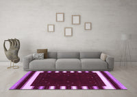 Machine Washable Abstract Purple Contemporary Rug, wshcon2350pur