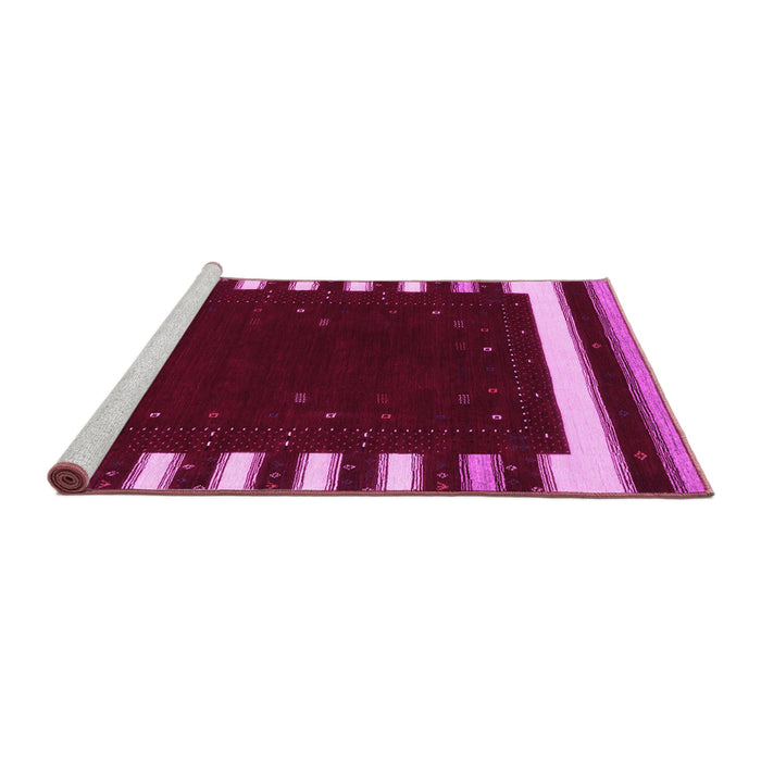 Sideview of Machine Washable Abstract Pink Contemporary Rug, wshcon2350pnk