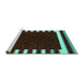 Sideview of Machine Washable Abstract Turquoise Contemporary Area Rugs, wshcon2350turq