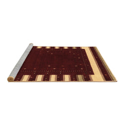 Sideview of Machine Washable Abstract Brown Contemporary Rug, wshcon2350brn