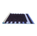 Sideview of Machine Washable Abstract Blue Contemporary Rug, wshcon2350blu