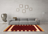 Machine Washable Abstract Orange Contemporary Rug, wshcon2350org