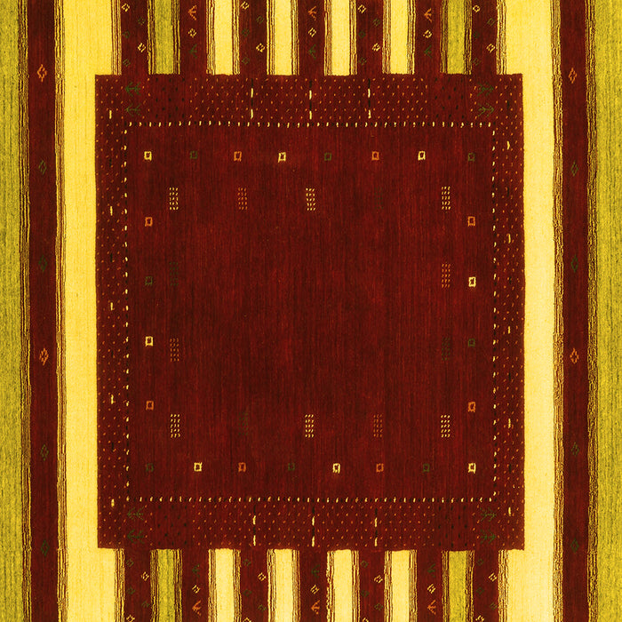 Square Abstract Yellow Contemporary Rug, con2350yw