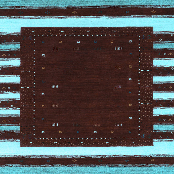 Square Abstract Light Blue Contemporary Rug, con2350lblu