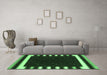 Machine Washable Abstract Emerald Green Contemporary Area Rugs in a Living Room,, wshcon2350emgrn