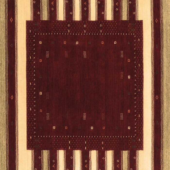 Square Machine Washable Abstract Brown Contemporary Rug, wshcon2350brn