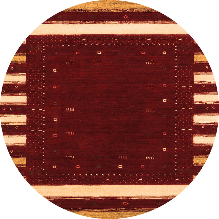 Square Abstract Orange Contemporary Rug, con2350org