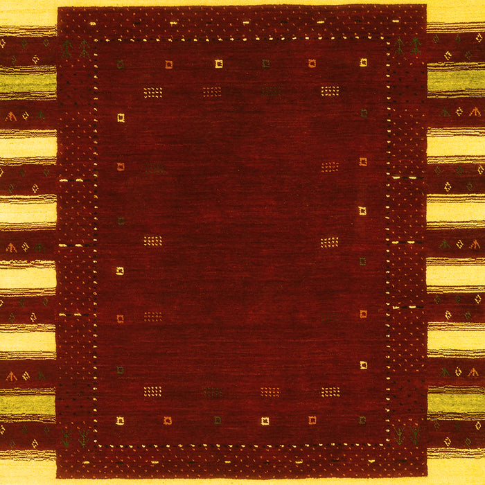 Machine Washable Abstract Yellow Contemporary Rug, wshcon2350yw