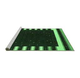 Sideview of Machine Washable Abstract Emerald Green Contemporary Area Rugs, wshcon2350emgrn