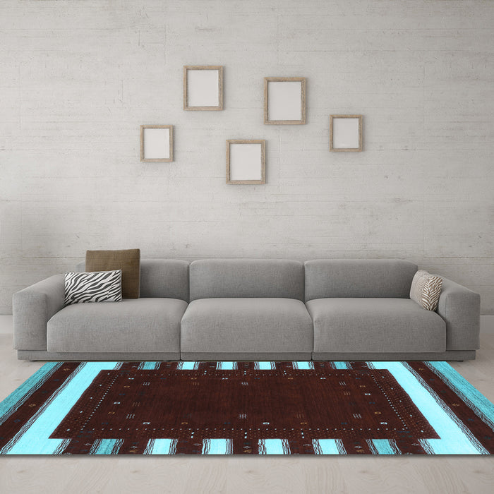Machine Washable Abstract Light Blue Contemporary Rug in a Living Room, wshcon2350lblu