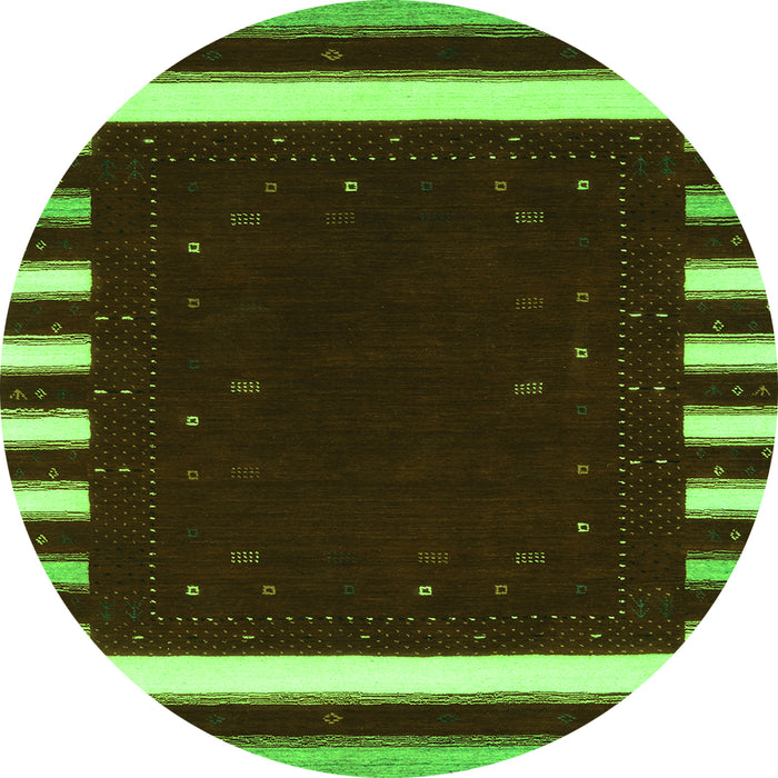 Machine Washable Abstract Green Contemporary Area Rugs, wshcon2350grn