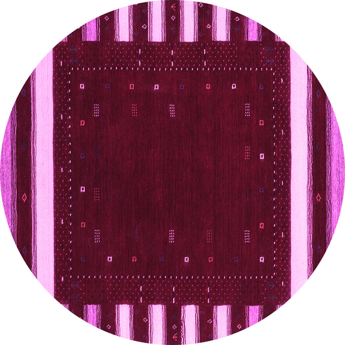 Round Abstract Pink Contemporary Rug, con2350pnk