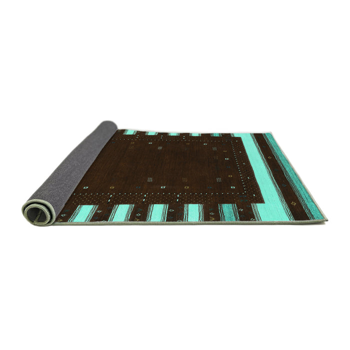 Sideview of Abstract Turquoise Contemporary Rug, con2350turq