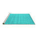 Sideview of Machine Washable Abstract Turquoise Contemporary Area Rugs, wshcon2351turq