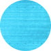 Round Machine Washable Abstract Light Blue Contemporary Rug, wshcon2351lblu