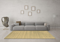 Machine Washable Abstract Brown Contemporary Rug in a Living Room,, wshcon2351brn