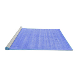 Sideview of Machine Washable Abstract Blue Contemporary Rug, wshcon2351blu