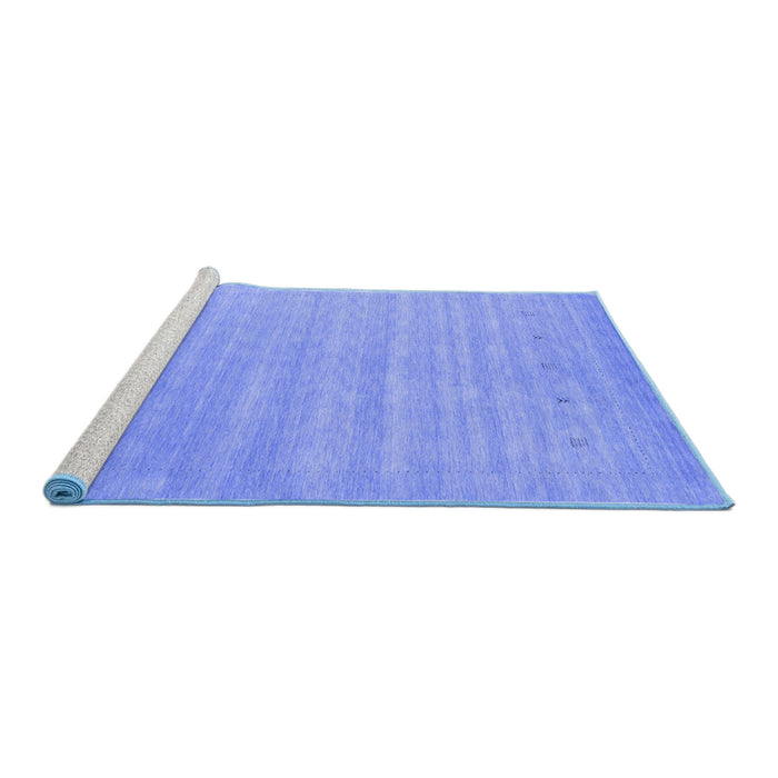 Sideview of Machine Washable Abstract Blue Contemporary Rug, wshcon2351blu