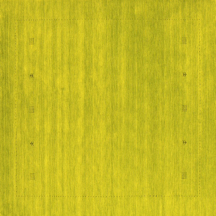 Square Abstract Yellow Contemporary Rug, con2351yw