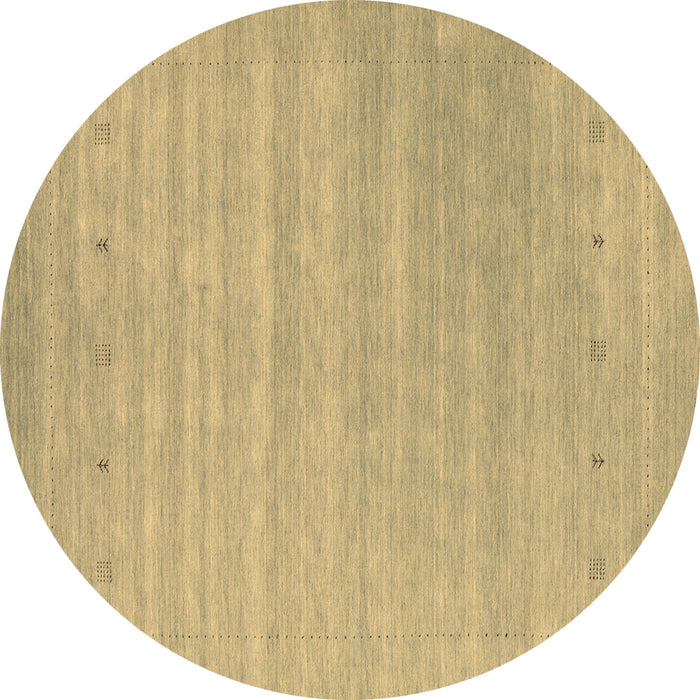 Round Abstract Brown Contemporary Rug, con2351brn