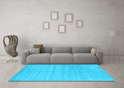 Machine Washable Abstract Light Blue Contemporary Rug in a Living Room, wshcon2351lblu