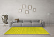 Machine Washable Abstract Yellow Contemporary Rug in a Living Room, wshcon2351yw