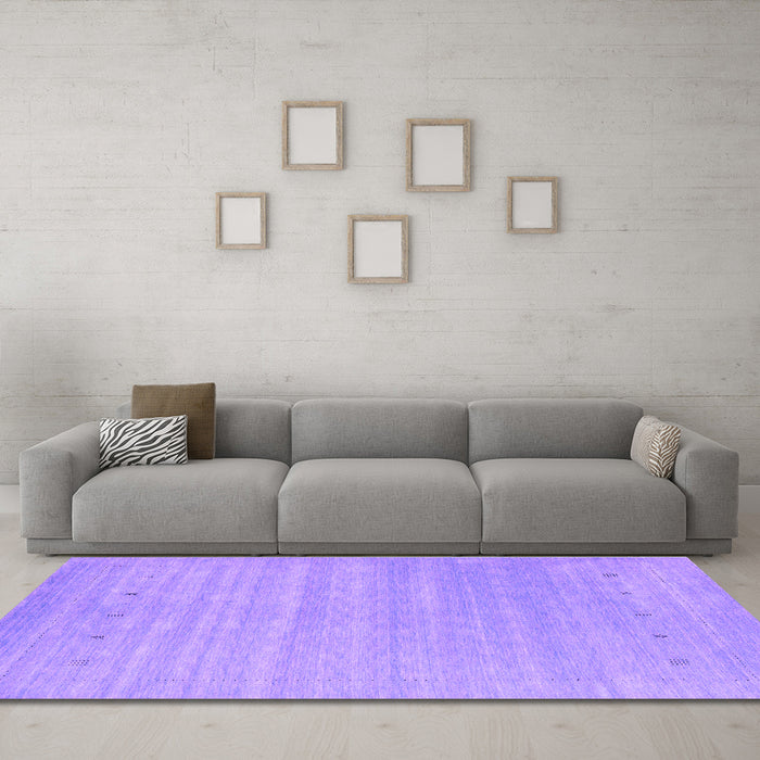 Machine Washable Abstract Purple Contemporary Area Rugs in a Living Room, wshcon2351pur