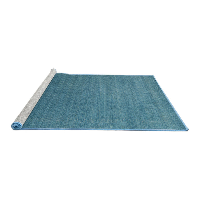 Serging Thickness of Machine Washable Contemporary Blue Ivy Blue Rug, wshcon2352