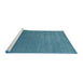 Serging Thickness of Machine Washable Contemporary Blue Ivy Blue Rug, wshcon2352