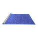 Sideview of Machine Washable Abstract Blue Contemporary Rug, wshcon2352blu