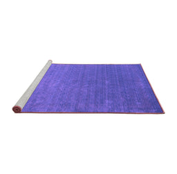 Sideview of Machine Washable Abstract Purple Contemporary Area Rugs, wshcon2352pur