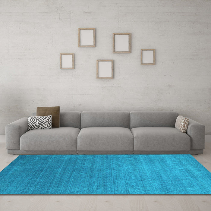 Machine Washable Abstract Light Blue Contemporary Rug in a Living Room, wshcon2352lblu