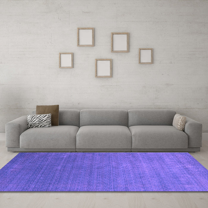 Machine Washable Abstract Purple Contemporary Area Rugs in a Living Room, wshcon2352pur