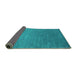 Sideview of Abstract Turquoise Contemporary Rug, con2352turq