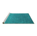 Sideview of Machine Washable Abstract Turquoise Contemporary Area Rugs, wshcon2352turq