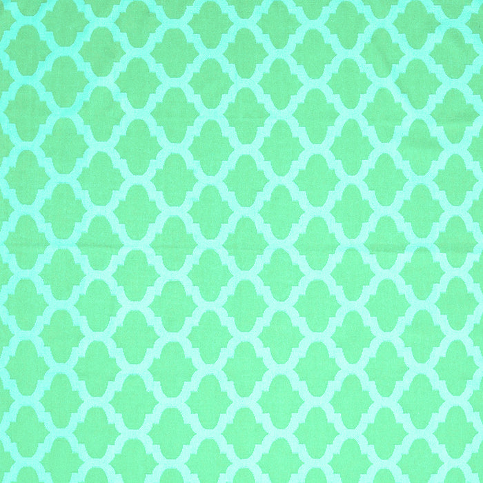 Square Machine Washable Trellis Turquoise Modern Area Rugs, wshcon2353turq