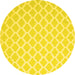 Round Trellis Yellow Modern Rug, con2353yw