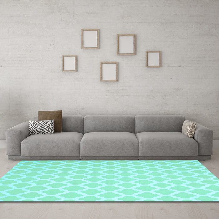 Machine Washable Trellis Light Blue Modern Rug in a Living Room, wshcon2353lblu