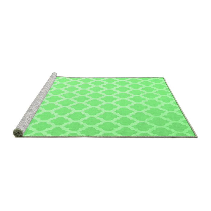 Sideview of Machine Washable Trellis Emerald Green Modern Area Rugs, wshcon2353emgrn