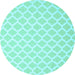 Round Trellis Light Blue Modern Rug, con2353lblu