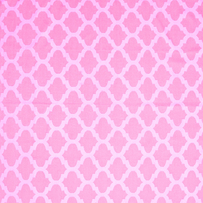 Square Machine Washable Trellis Pink Modern Rug, wshcon2353pnk