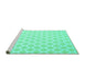 Sideview of Machine Washable Trellis Turquoise Modern Area Rugs, wshcon2353turq