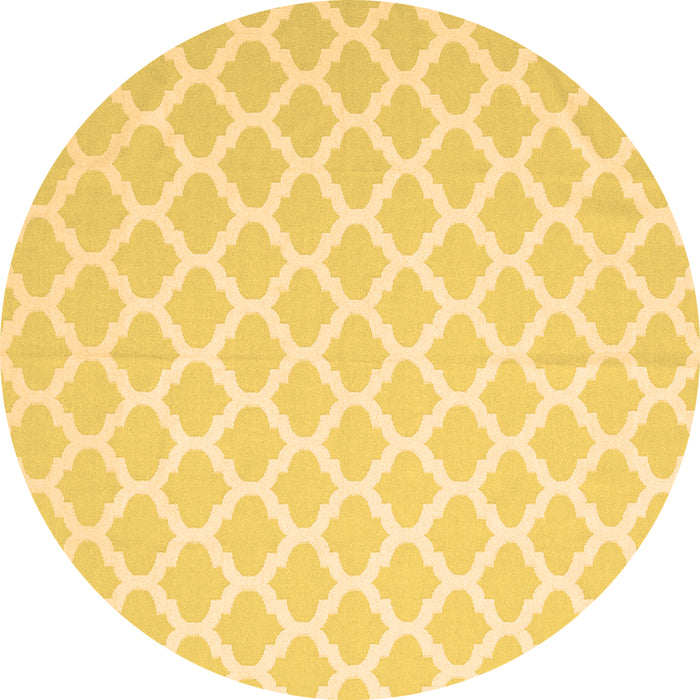 Round Machine Washable Trellis Brown Modern Rug, wshcon2353brn