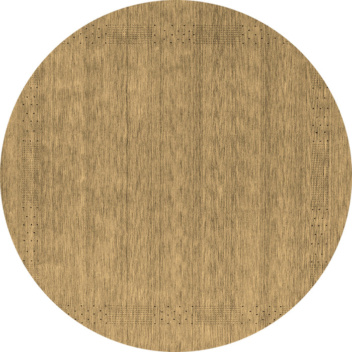 Round Abstract Brown Contemporary Rug, con2354brn