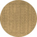 Round Abstract Brown Contemporary Rug, con2354brn