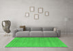 Machine Washable Abstract Green Contemporary Area Rugs in a Living Room,, wshcon2354grn