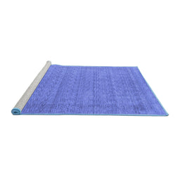 Sideview of Machine Washable Abstract Blue Contemporary Rug, wshcon2354blu