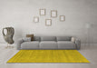 Machine Washable Abstract Yellow Contemporary Rug in a Living Room, wshcon2354yw