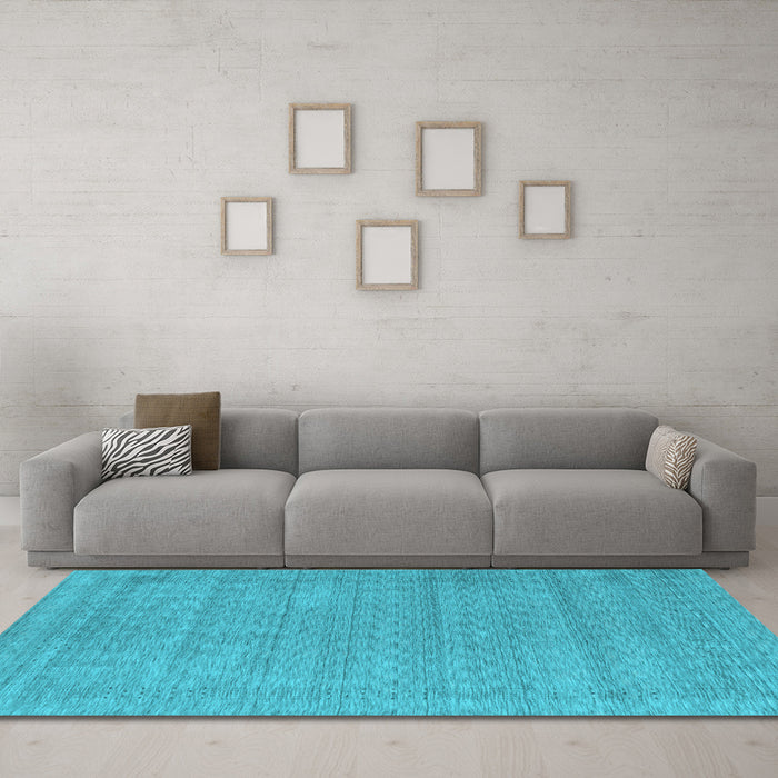 Machine Washable Abstract Light Blue Contemporary Rug in a Living Room, wshcon2354lblu