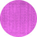 Round Machine Washable Abstract Pink Contemporary Rug, wshcon2354pnk